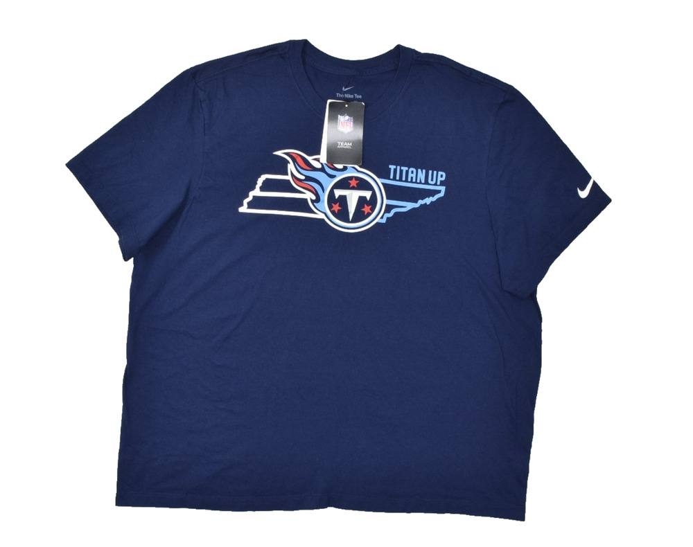 Nike Tennessee Titans NFL Shirt Mens Size XXL Blue Titan Up Short Sleeve Tee NWT